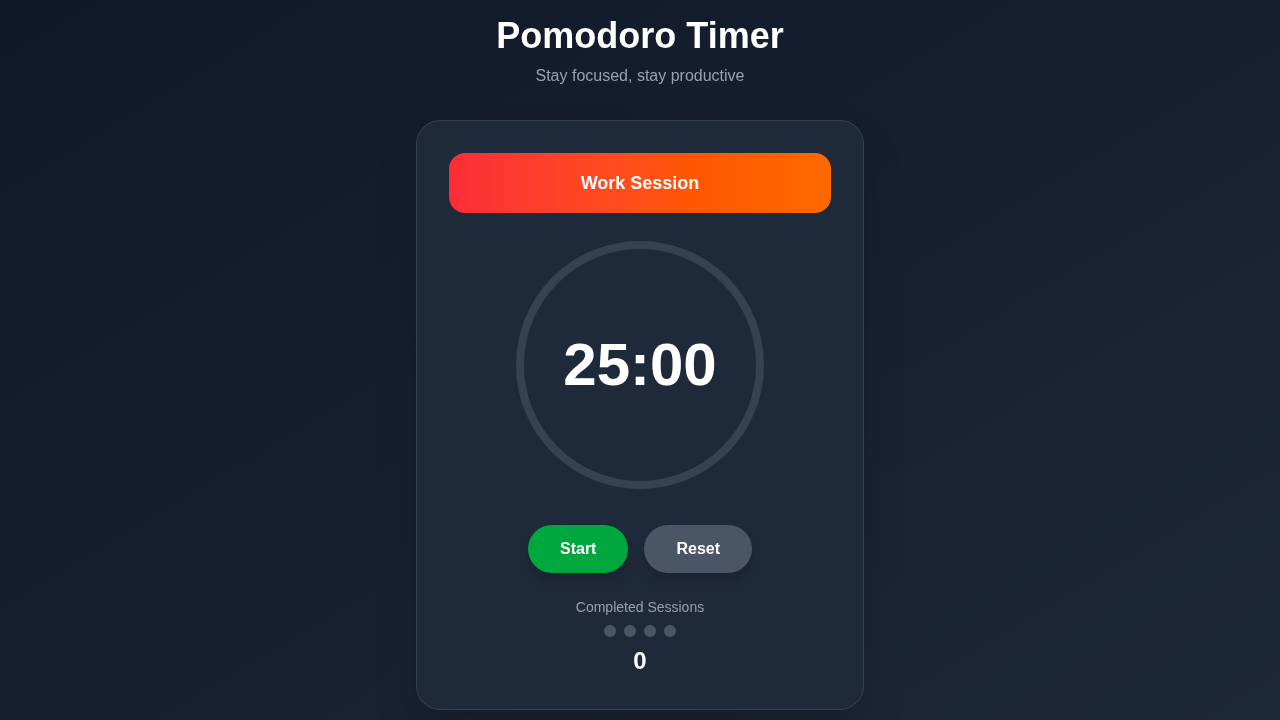Screenshot of pomodoro