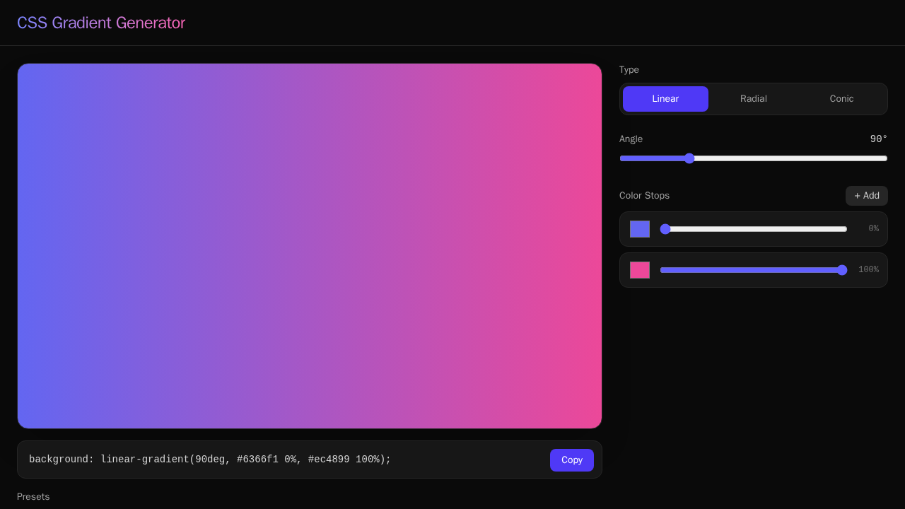 Screenshot of gradient