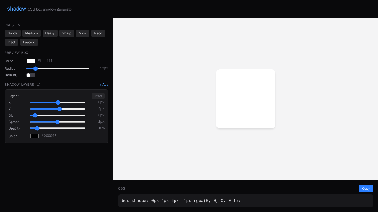 Screenshot of shadow