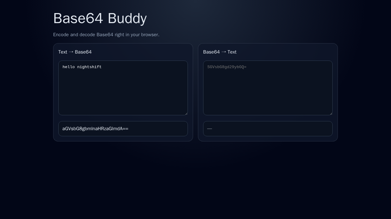 Screenshot of base64