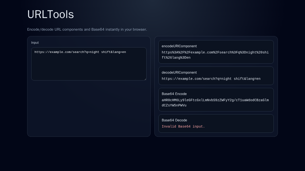 Screenshot of urltools