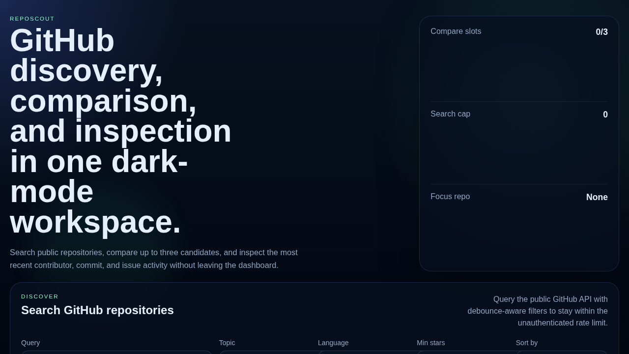 Screenshot of reposcout