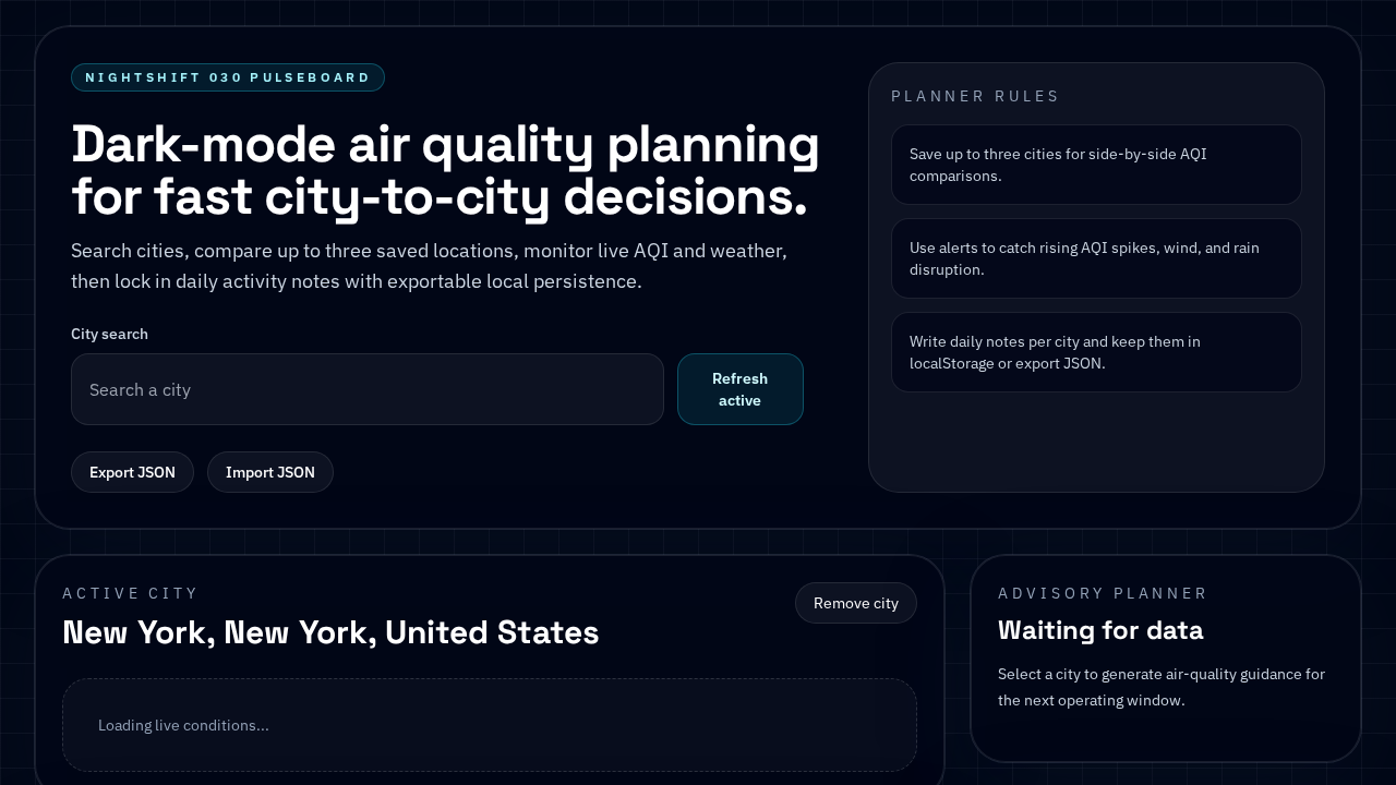 Screenshot of pulseboard