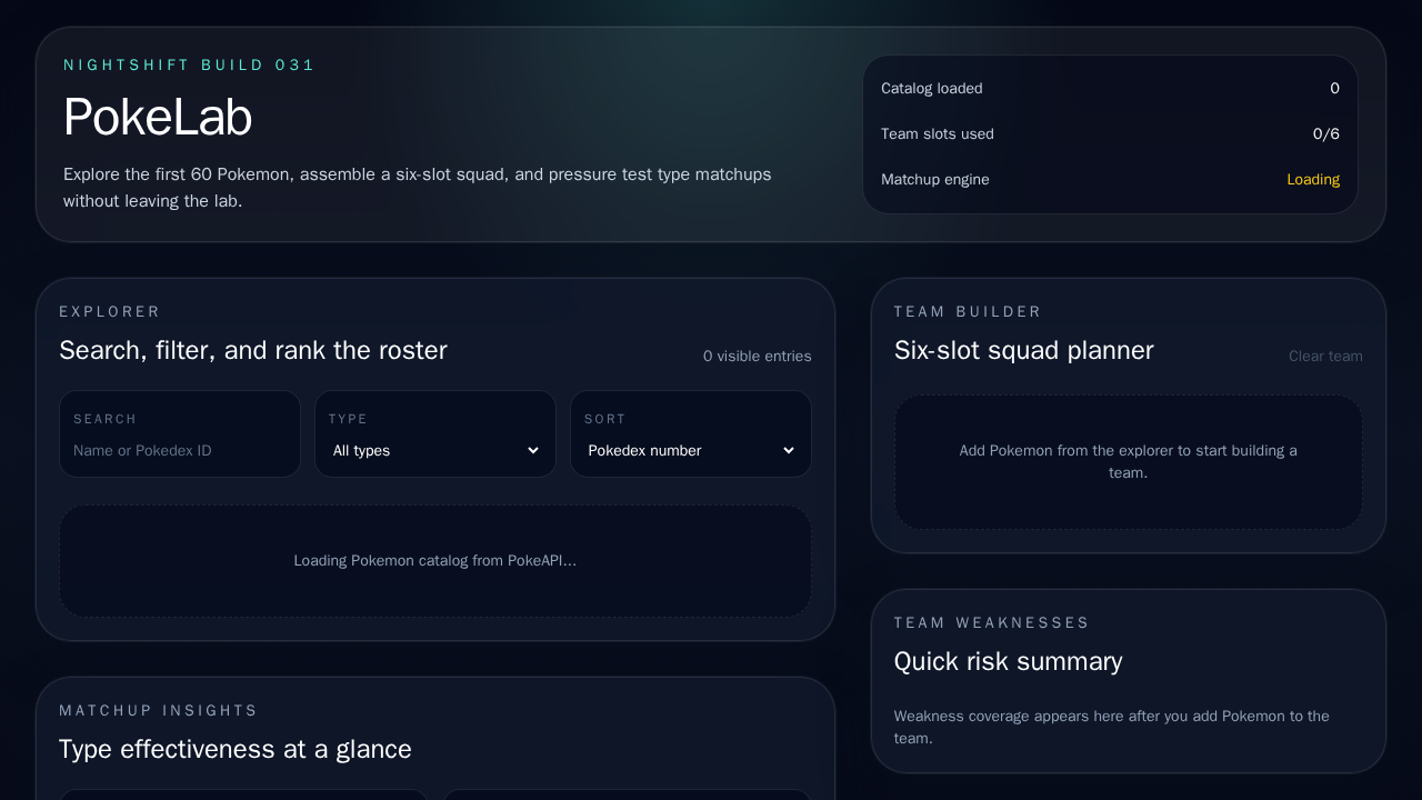 Screenshot of pokelab