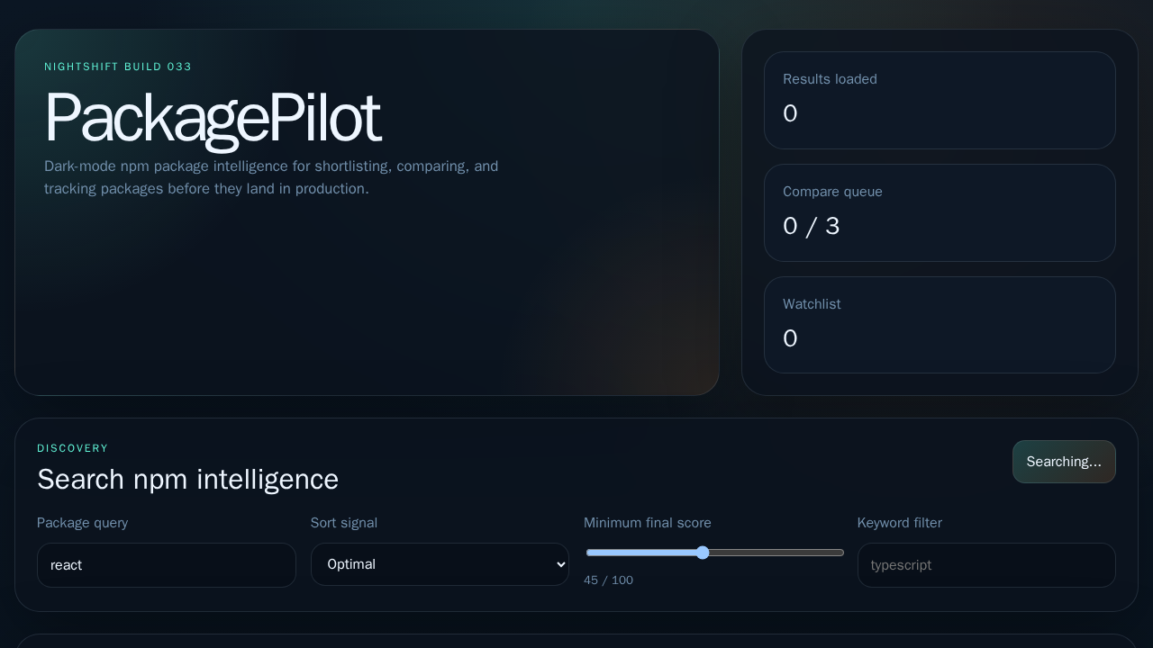 Screenshot of packagepilot